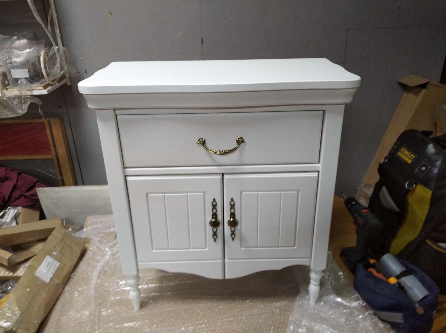 Прикроватный комод массив сосны белый Айно №16