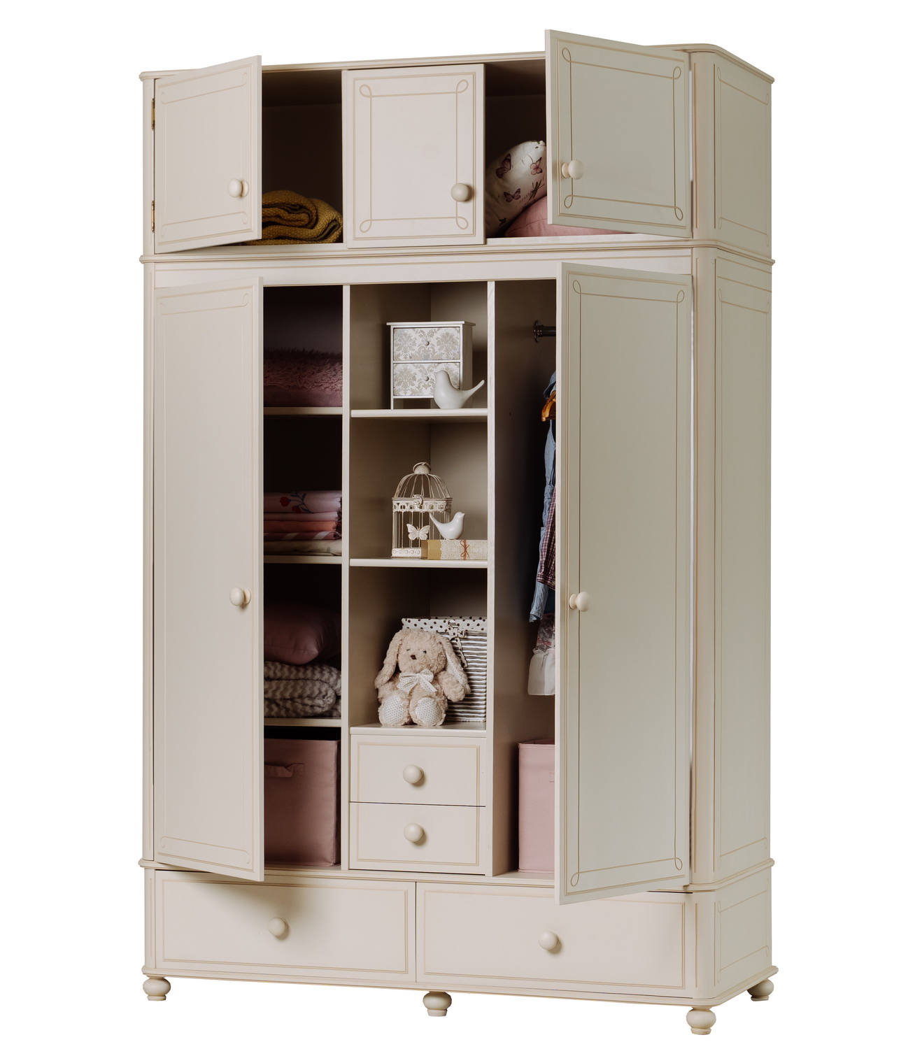 Шкаф 4 ящика Бетти 3-ств №3 с антресолью