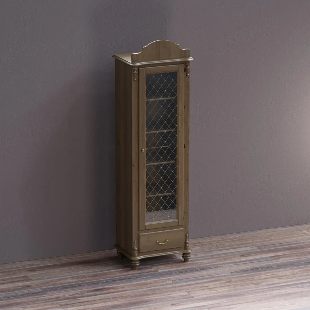 Шкаф-витрина Скандия 1-ств. с 1 ящ. высокий 3.19.03