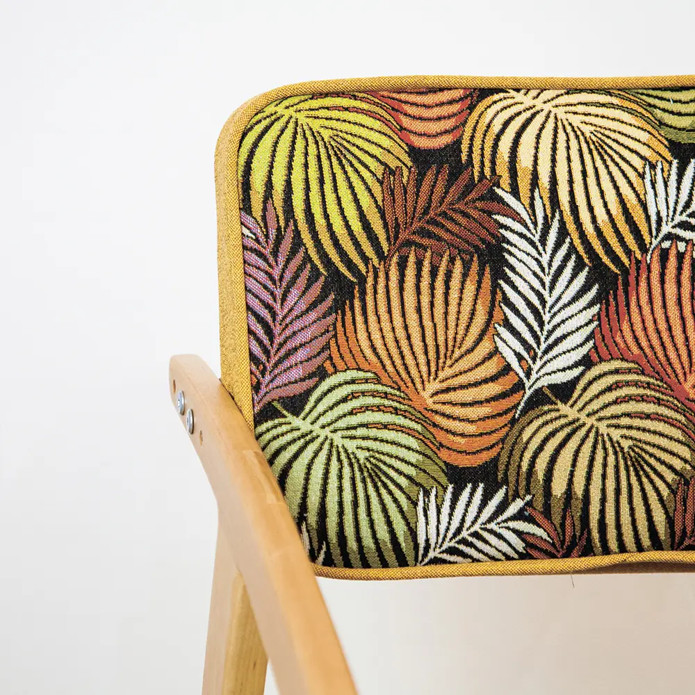 Стул Rabbit Wood Бруно гобелен Листья+рогожка Сан-Леон