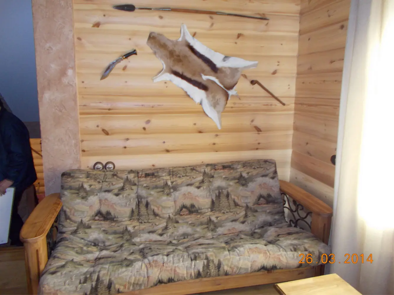 Диван Викинг 02 (бейц старение) с мягким элементом (раскладной с механизмом)