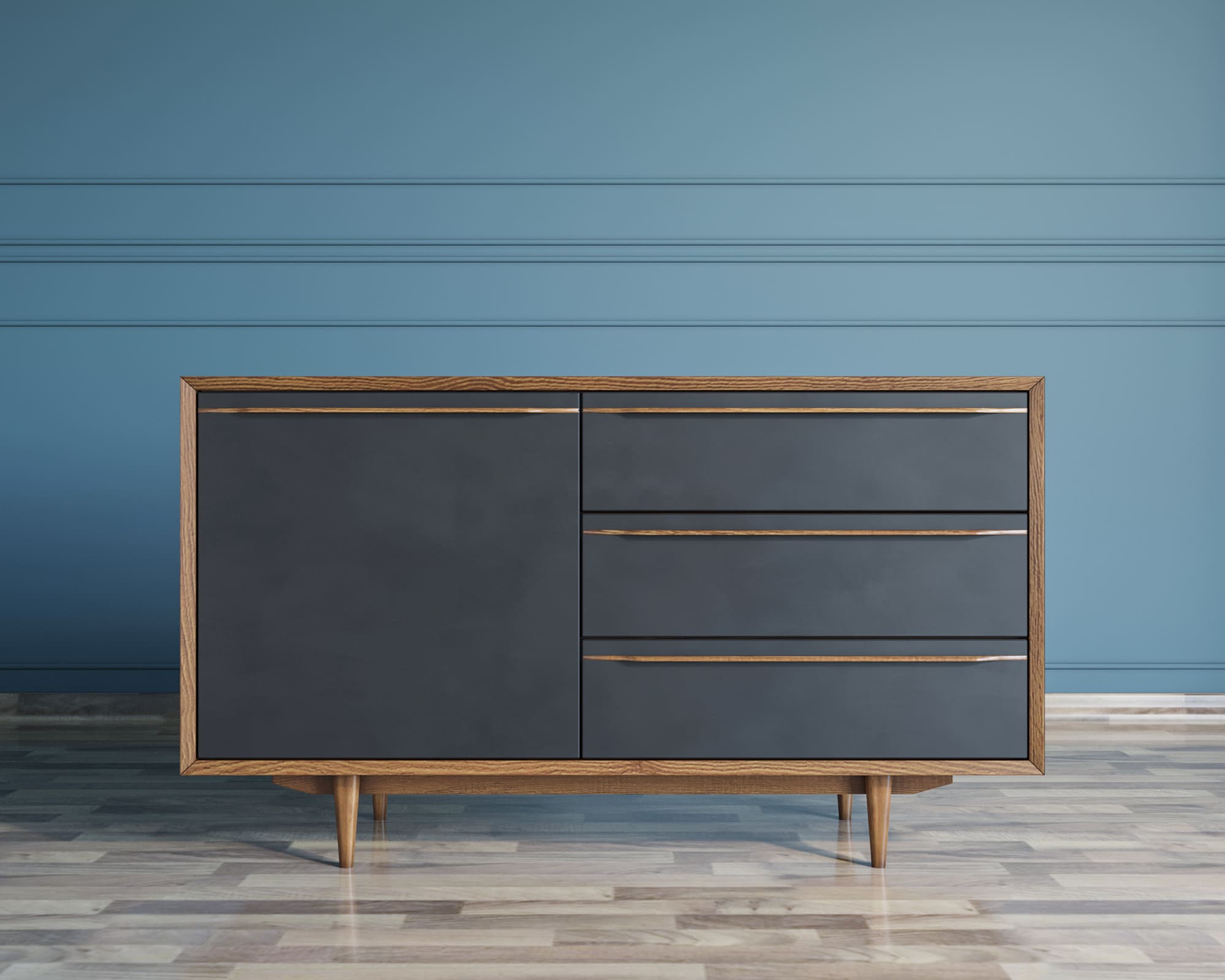 Комод "Brun Blacki" с ящиками и дверкой