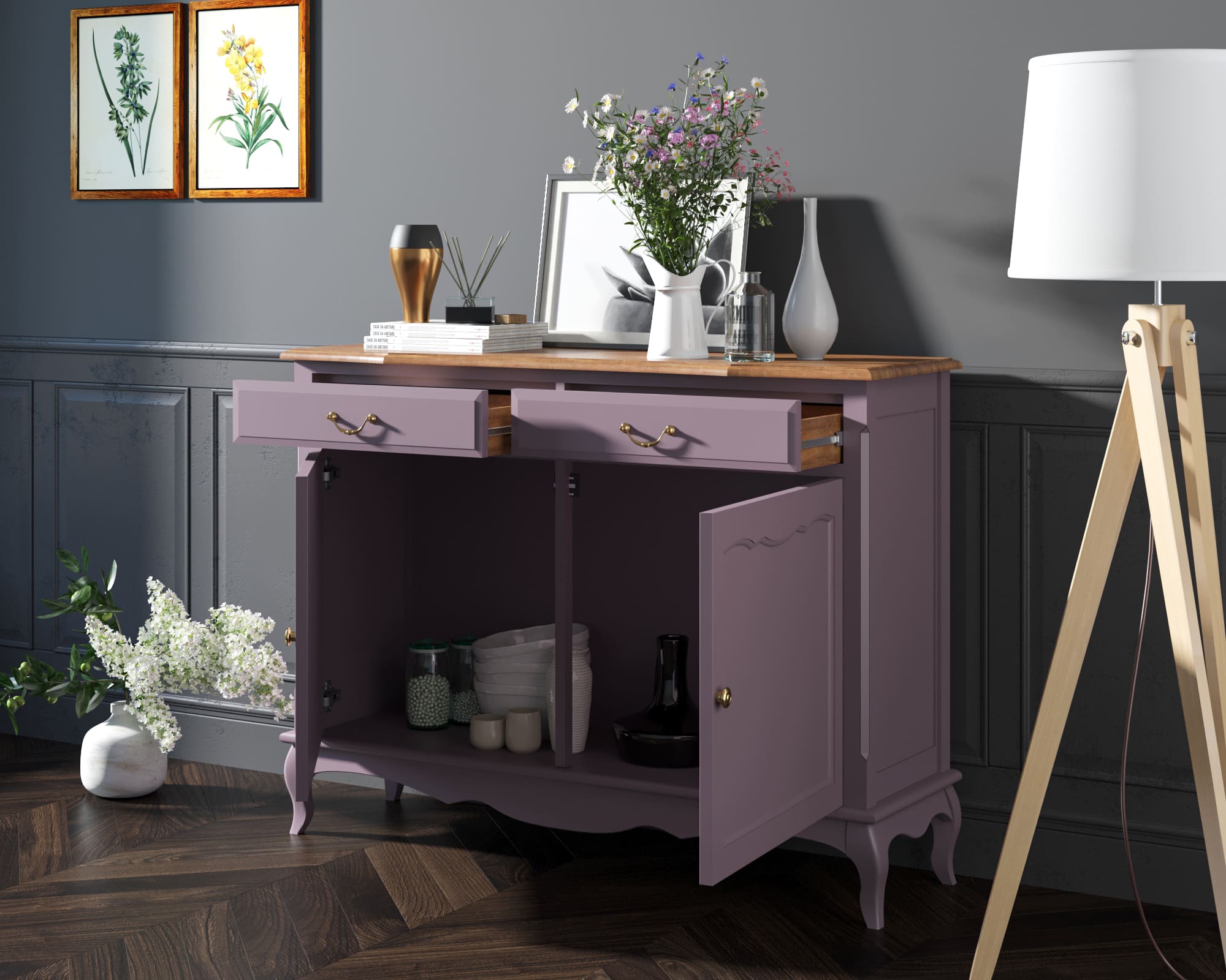 Комод из дерева "Leontina Lavanda" с ящиками