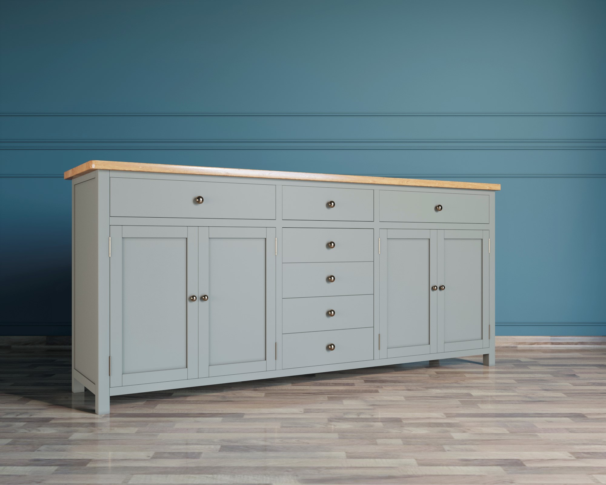 Большой комод с ящиками серый "Jules Verne"