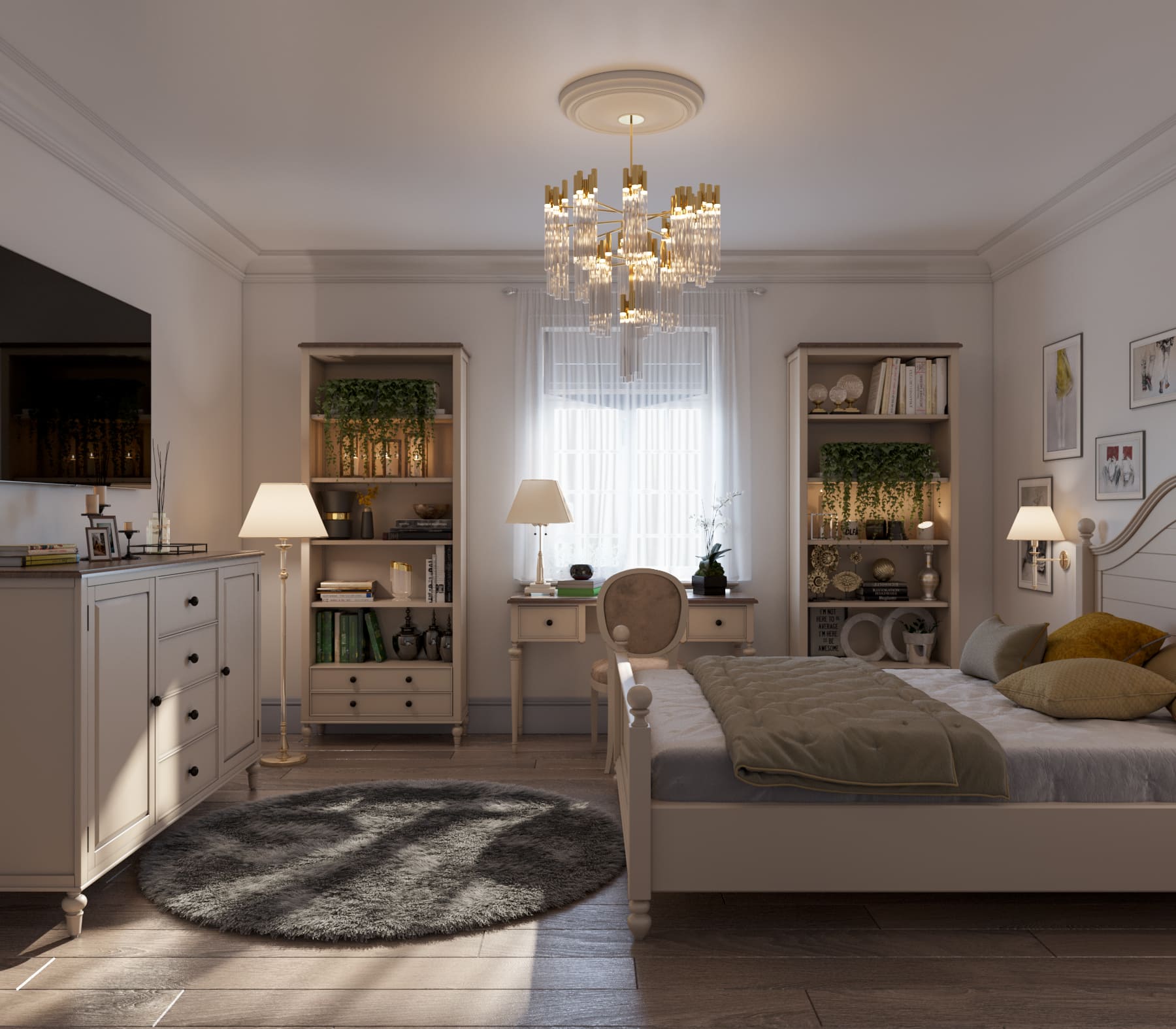 Кровать двуспальная в стиле Прованс "Odri" 1800х2000