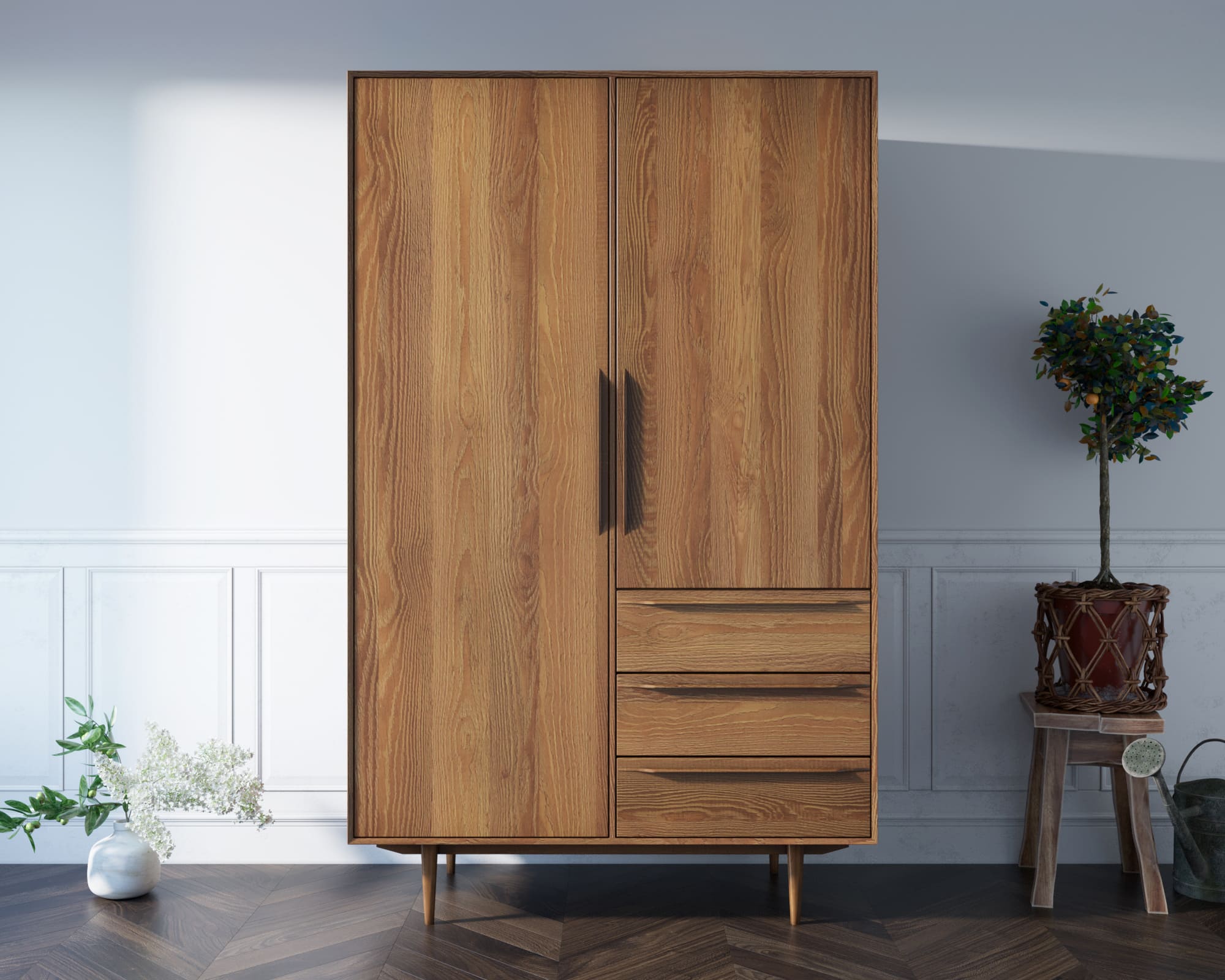 Шкаф в скандинавском стиле "Bruni" с ящиками