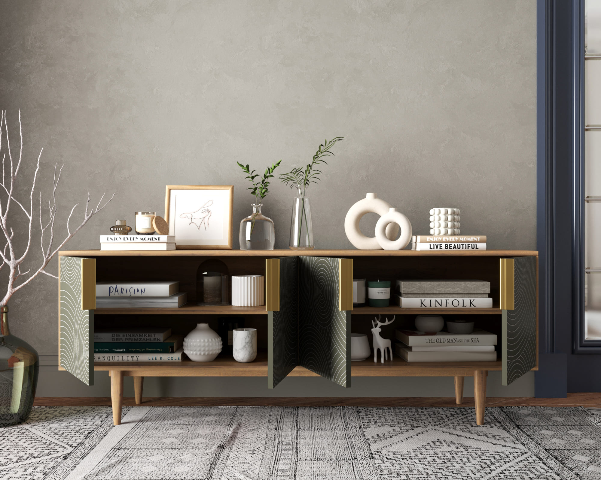 Комод под TV с четырьмя дверками "Line" R21