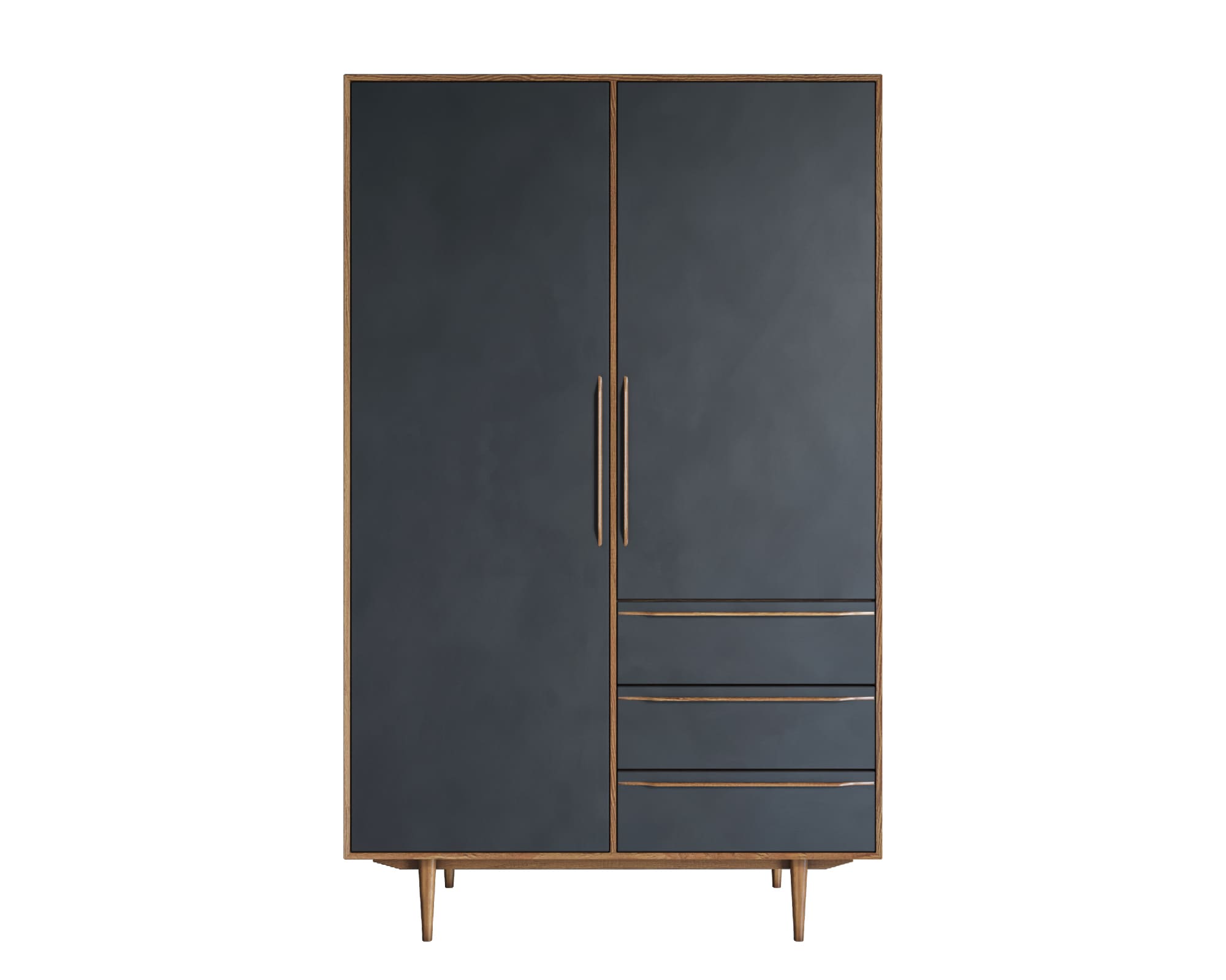 Шкаф чёрный с ящиками в скандинавском стиле "Bruni Black"