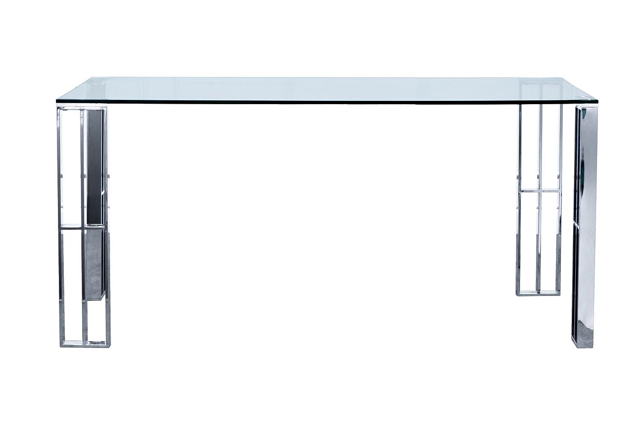 GY-DT06SS Стол обеденный прозр.стекло/хром 