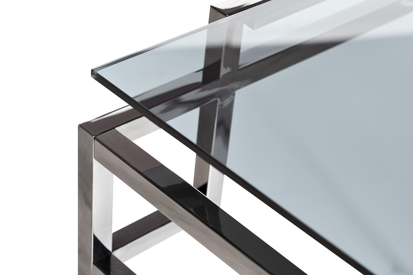 47ED-ET162BL Стол журнальный темн.стекло/темн.хром