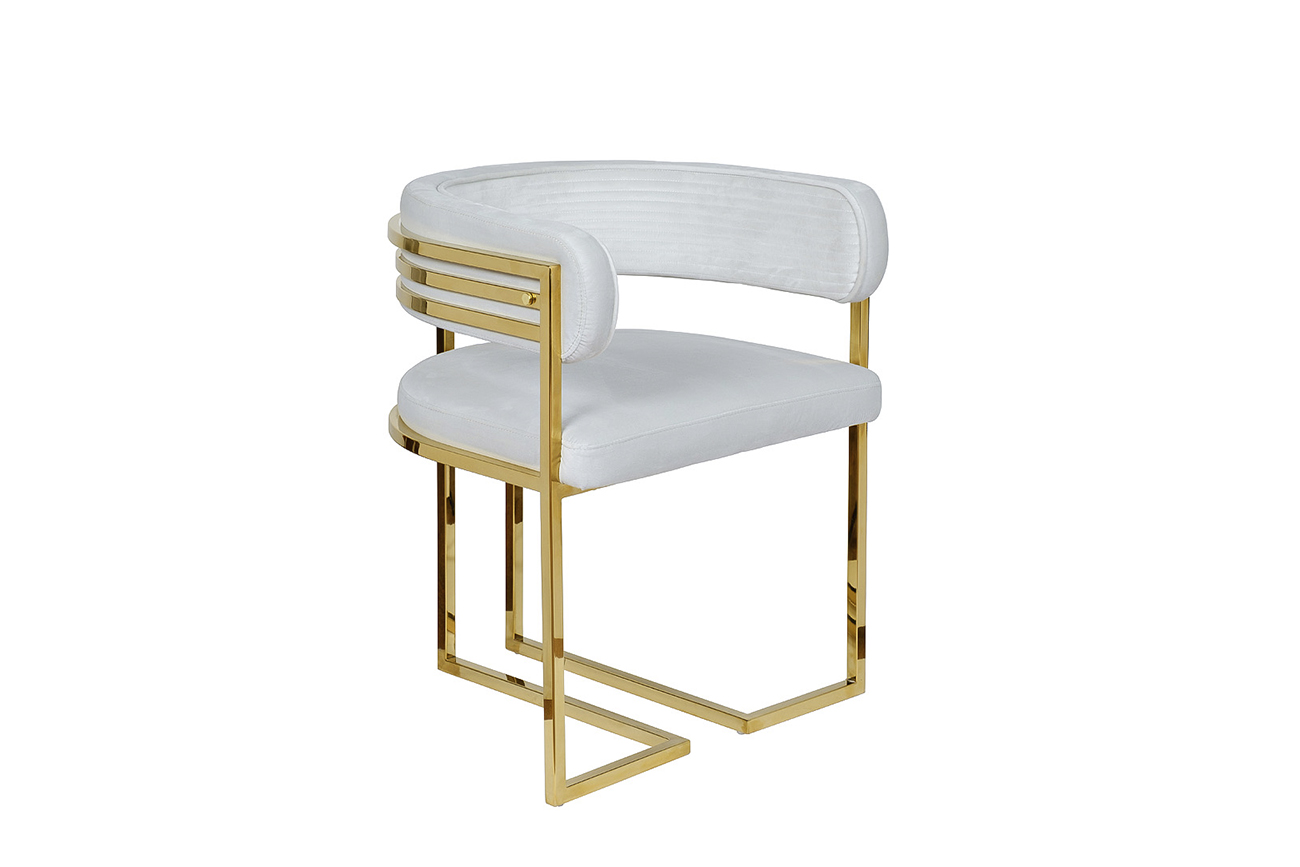 GY-8504STUL-SVSER Стул велюр светло-серый/золото