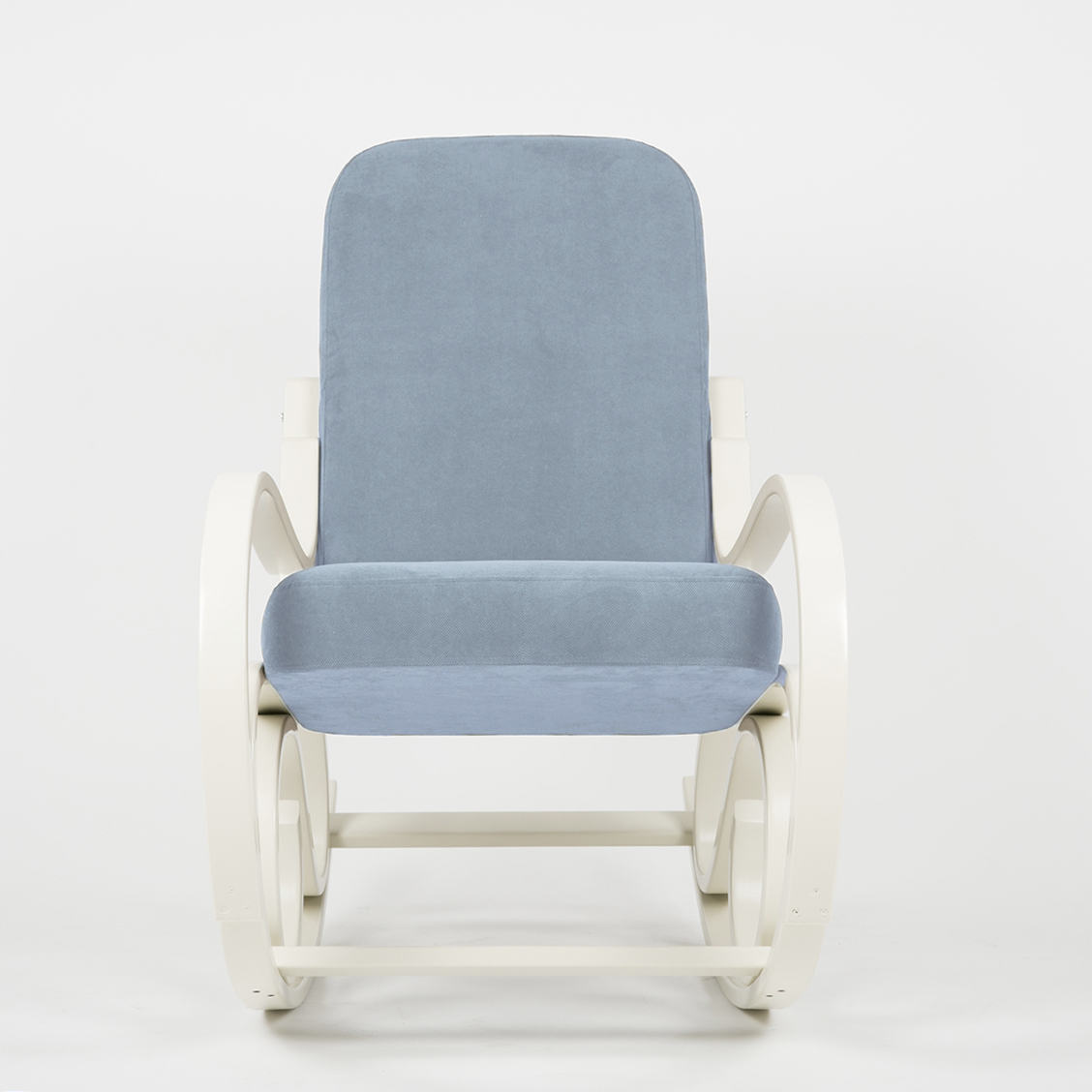 кресло-качалка Луиза фреш 11 голубой каркас Белый