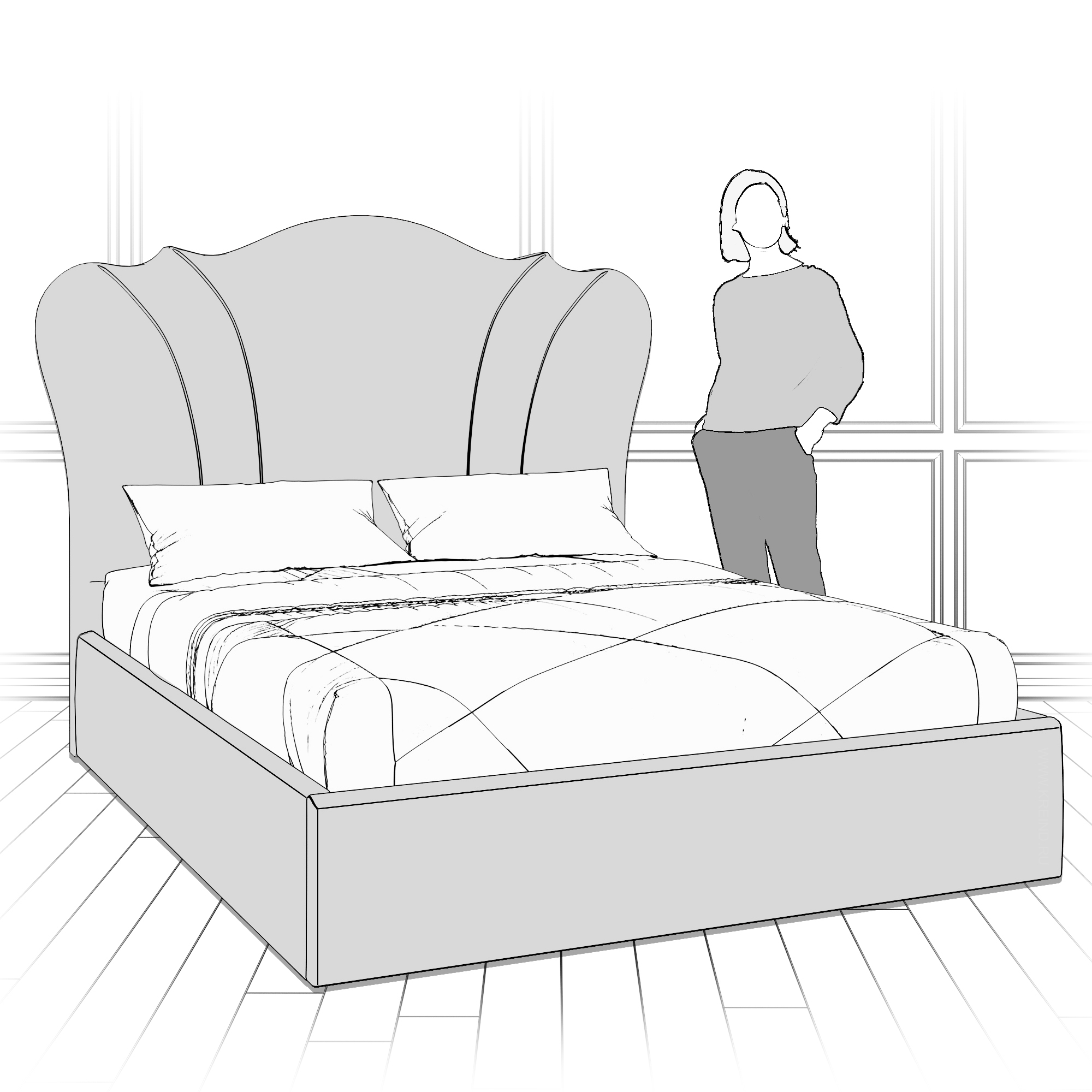 Кровать с подъемным механизмом K60-1600-B01