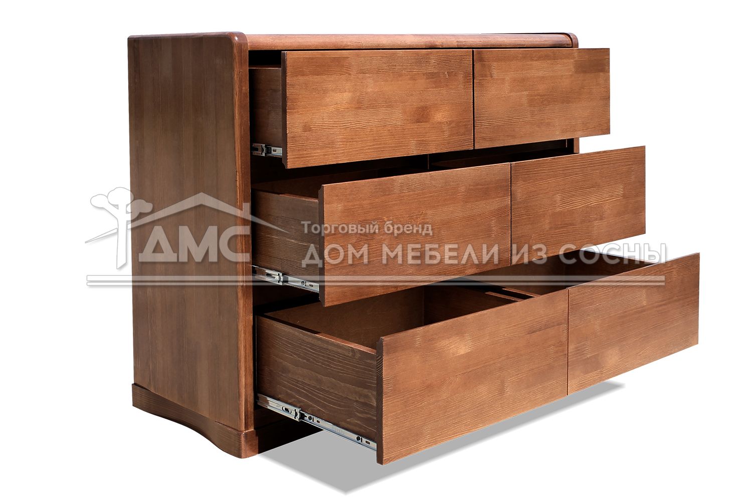 Комод с 6 ящиками массив сосны Бали Люкс