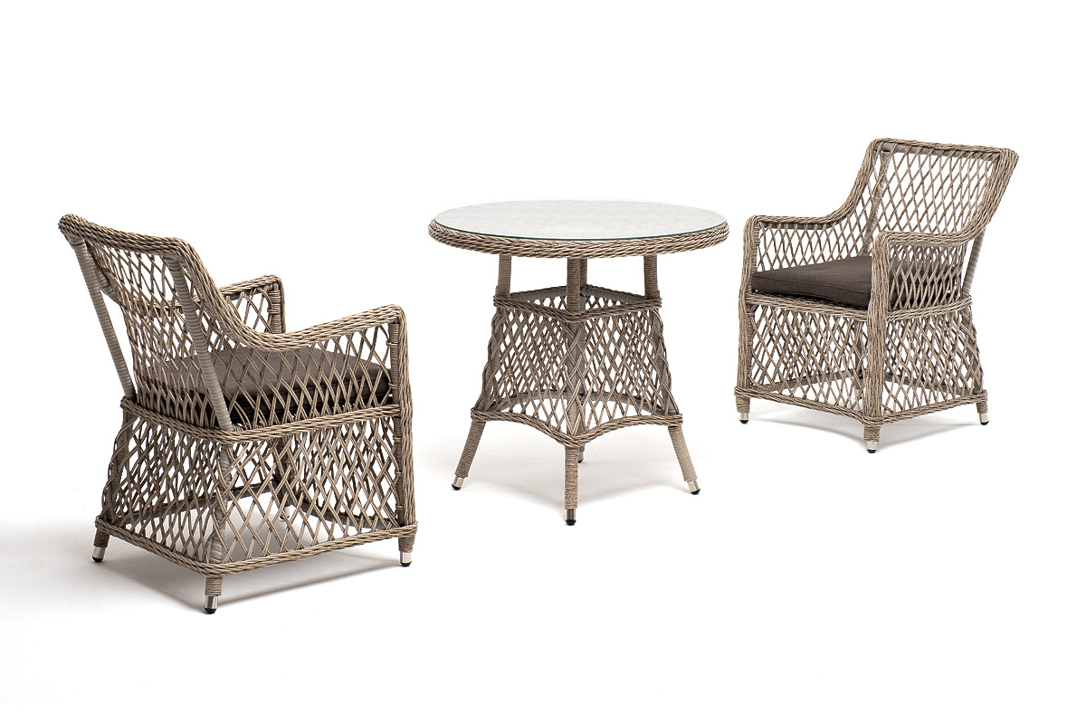 "Эспреззо–80 L" обеденная группа плетеная, цвет бежевый