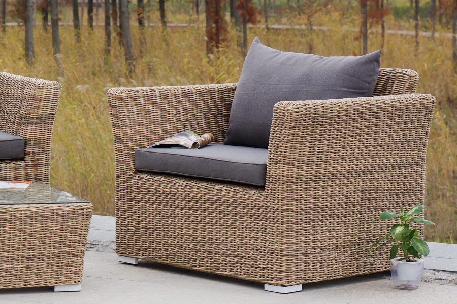 "Капуто" лаунж-зона из искусственного ротанга, цвет соломенный