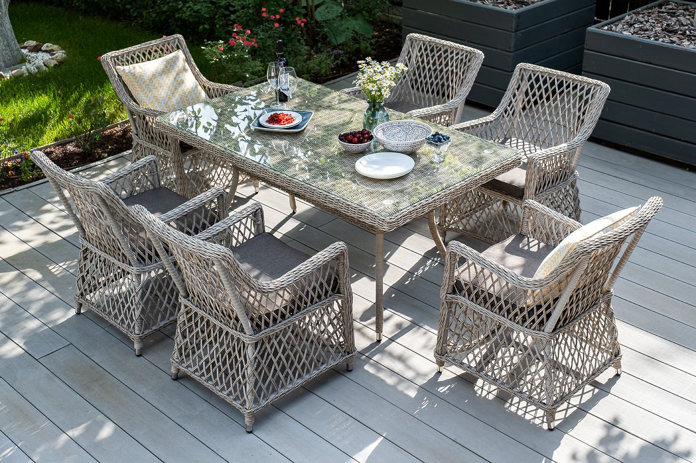 "Латтини" плетеное кресло из искусственного ротанга, цвет бежевый